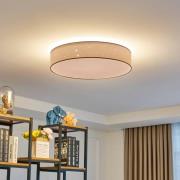 Lindby LED-kattovalaisin Ellamina, Ø 60 cm, valkoinen, tekstiili