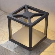 Lucande LED jalkalamppu Lealan, musta, metalli, 23 cm, IP54