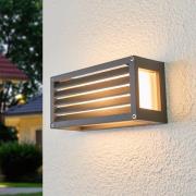 Lucande ulkoseinälamppu Aurelien, antrasiitti, 12 cm, nauhoittunut