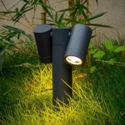 Prios maapiikkikohdevalo Tulimar, 40 cm, antrasiitti, 2-lamppuinen