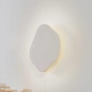 Lindby LED-seinävalaisin Nielson, beige, kipsi, 30 cm korkea