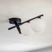 Kattovalaisin Baleo, musta/opaalinen, 2-lamppuinen