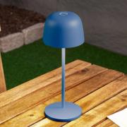 Lindby LED-akku-pöytävalaisin Arietty, sininen, himmennettävä, IP65