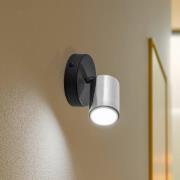 Tune II seinävalaisin, musta/kromi, metallia, E27, Ø 5,5 cm