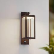 Lucande LED-ulkoseinävalaisin Ferdinand, ruoste, anturi, IP54