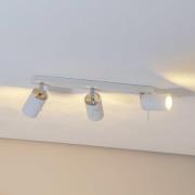 Kattospotti Round, valkoinen, 3-lamppuinen lineaarinen