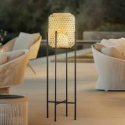Lucande LED-lattiavalaisin Adebi, musta, bambu, Ø32.5cm