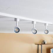 Prios 1-kiertoinen kiskojärjestelmä Jorell, valkoinen, 3-valo, GU10