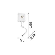 Ideal Lux seinävalaisin Kid musta kangas LED lukuvalo USB portti