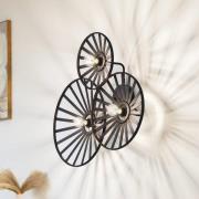 Lindby seinävalaisin Evandor, musta, bambu, 3-valaisin, E27