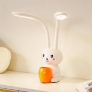 Lindby LED-pöytävalaisin Haas, beige, muovi,CCT,korkeus39cm