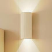 Lindby seinävalaisin Colja, pyöreä, korkeus 30,5 cm, kipsi, beige