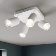 Kattovalaisin Eye Spot 4-lamppuinen neliö, valkoinen