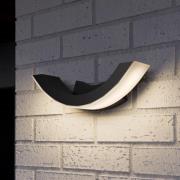 Lucande LED-ulkoseinävalaisin Puolikas, 30 cm, antrasiitti, IP54