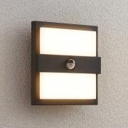 Lucande LED-ulkoseinävalaisin Gylfi, 20 cm, musta, anturi