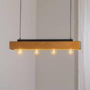 Kattovalaisin Miluza, musta/ruskea, pituus 76 cm, puu, 4-lamppuinen.