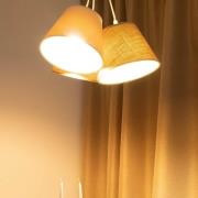 Boho-riippuvalaisin, 3-valo, kerma/beige, juutti