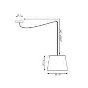 Ascot-riippuvalaisin, Ø 38 cm, harmaa, kangas, hajautettu