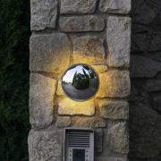 MARSET Babila LED-ulkoseinävalaisin Ø28cm ruostumaton teräs