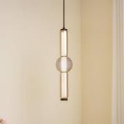 Lucande LED-riippuvalaisin Savete, savunharmaa, lasi, Ø 12 cm