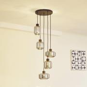 Lindby Riippuvalaisin Hildur, Ø 35 cm, savunharmaa, lasi, E27