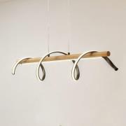 Lindby LED-riippuvalaisin Spiraali, musta, puuta, pituus 95 cm