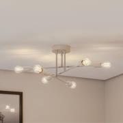 Kattovalaisin Flower 177, kermanvalkoinen, metalli, 6-lamppuinen