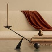 Audo kynttilänjalka Interconnect, pronssi, korkeus 26 cm