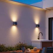 Calex LED-ulkoseinälamppu Potenza ylös/alas, IP44, musta/kulta