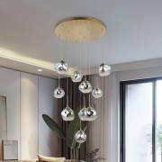 Herman-riippuvalaisin, 10 valoa, kullanvärinen, Ø 66 cm, lasi