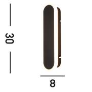 Bordo LED-ulkoseinävalaisin, korkeus 30 cm, musta, alumiinia