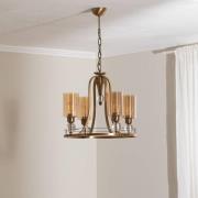 Kattokruunu Jadina, kultainen antiikki, 4-valo, Ø 50 cm metalli/lasi