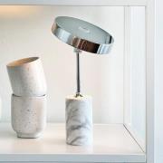 Dyberg Larsen LED-akku-pöytälamppu Starlight, kromi/valkoinen