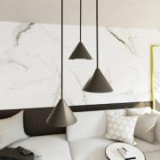 Riippuvalaisin Elit, 3-lamppuinen, Ø 20 cm, musta, metalli, GX53