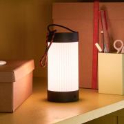 HÜBSCH LED ladattava pöytävalaisin Camp musta, lasi, rauta, IP44