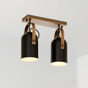 Esra kattovalaisin, musta, pituus 32 cm, metalli, 2-valo, 2 valoa