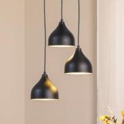 Riippuvalaisin Tattoo 6201 3-valo rondelli musta/kultainen