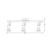 OSRAM kattokohdevalo, hopea, metalli 3-lamppuinen GU10-LED 2700 K