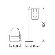 OSRAM pylväsvalaisin ENDURA CLASSIC CASCADE 50 cm tummanharmaa/kirkas