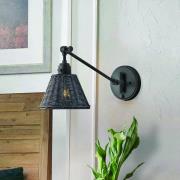 Seinävalaisin Arti, musta/musta, rottinki, teräs