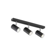 Kattokohdevalo Noah, musta/kromi, teräs, 3-lamppuinen