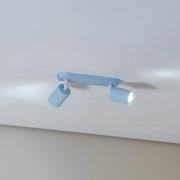 Kattokohdevalo Livia, vaaleansininen, 35 cm, 2-lamppuinen, metalli, GU...