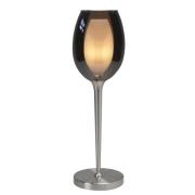 Belle pöytävalaisin, savunharmaa/nikkeli, korkeus 40 cm, lasia