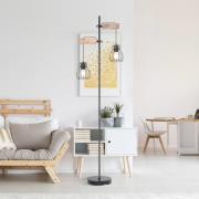 Mina lattiavalaisin, musta/ruskea, korkeus 168 cm, metalli/puu