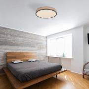 LED-kattovalaisin Doro, Ø 45 cm, tumma grafiitti/puu, puu, 830