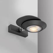 PURE LED-seinävalaisin Oculis, musta, 30 cm rauta/lasi, 2-lamppuinen.