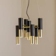 Riippuvalaisin Orino, musta/kulta, metalli, 7-lamppuinen, GU10