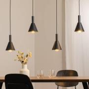 Riippuvalaisin Norte, musta/kultainen teräs, pituus 114 cm, 4-valoinen