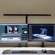 LED-monitorivalo MAULgate, anturi, himmennettävä, musta, puristin