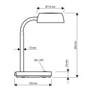 LED-työpöytävalaisin MAULabby, valkoinen, korkeus 30 cm